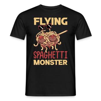 Fliegendes Spaghettimonster betupfen - Männer T-Shirt - Schwarz - Vorne - AI Model Male 178 light (178cm)