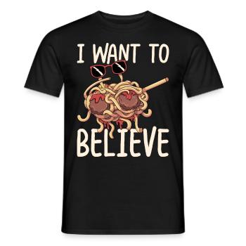 Fliegendes Spaghettimonster betupfen - Männer T-Shirt - Schwarz - Vorne - AI Model Male 178 light (178cm)