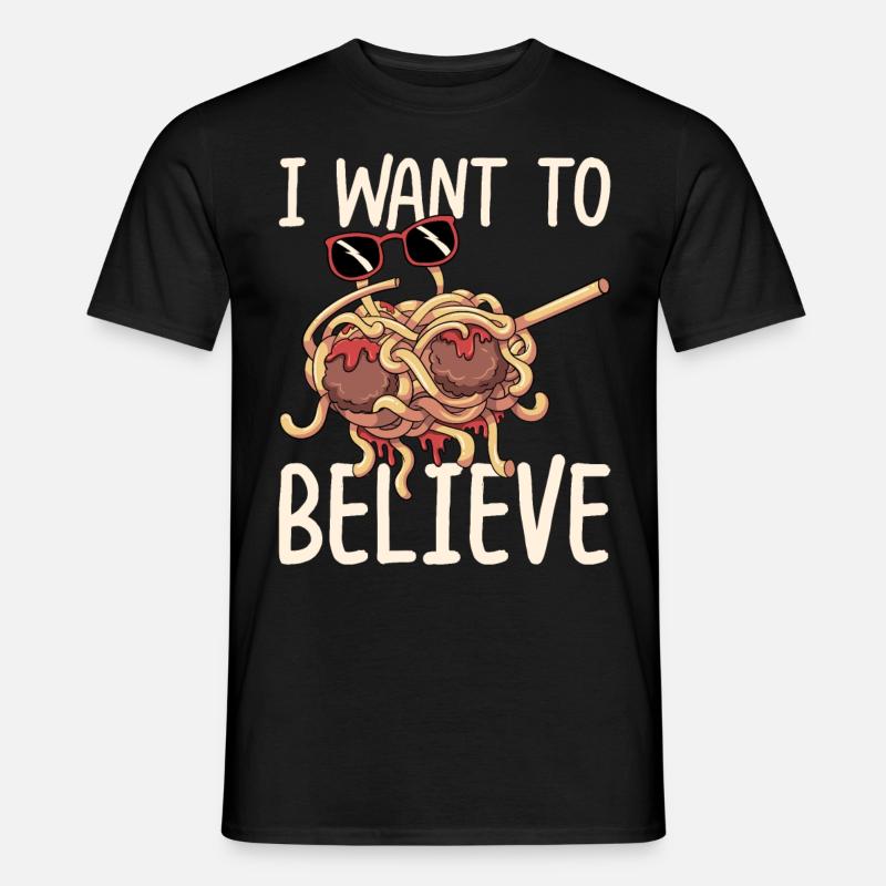 Fliegendes Spaghettimonster betupfen - Männer T-Shirt - Schwarz