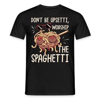 Dabbing Flying Spaghetti Monsters Pastafarian - Men's T-Shirt - black - Front - AI Model Male 178 light (178cm)