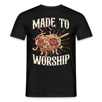 Dabbing Flying Spaghetti Monsters Pastafarian - Men's T-Shirt - black - Front - AI Model Male 178 light (178cm)