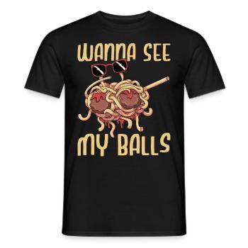 Fliegendes Spaghettimonster betupfen - Männer T-Shirt - Schwarz - Vorne - AI Model Male 178 light (178cm)