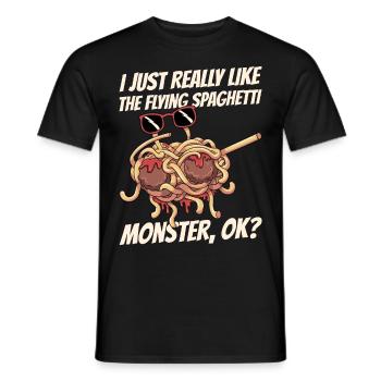 Dabbing Flying Spaghetti Monsters Pastafarian - Men's T-Shirt - black - Front - AI Model Male 178 light (178cm)