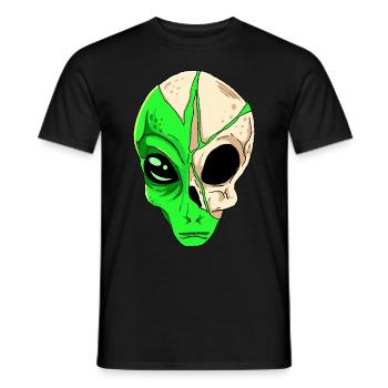Cryptidcore Aesthetic Skull Alien Cryptid - Männer T-Shirt - Schwarz - Vorne - AI Model Male 178 light (178cm)