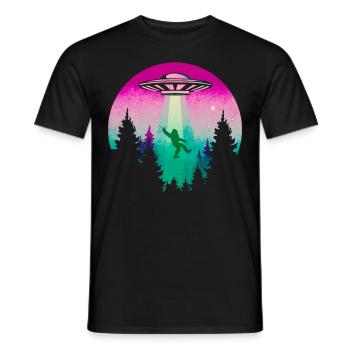 Cryptidcore Aesthetic Sasquatch Bigfoot UFO - Männer T-Shirt - Schwarz - Vorne - AI Model Male 178 light (178cm)