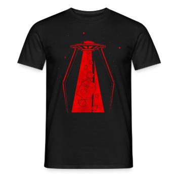Cryptidcore Esthétique Lait de fraise UFO - T-shirt homme - noir - Devant - AI Model Male 178 light (178cm)