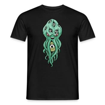Cryptidcore Aesthetic Octopus Weirdcore Eyeballs - Männer T-Shirt - Schwarz - Vorne - AI Model Male 178 light (178cm)