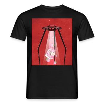 Cryptidcore Esthétique Lait de fraise UFO - T-shirt homme - noir - Devant - AI Model Male 178 light (178cm)