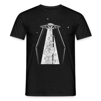 Cryptidcore Esthétique Lait de fraise UFO - T-shirt homme - noir - Devant - AI Model Male 178 light (178cm)