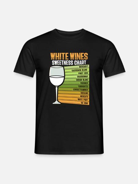 White Wine Sweetness Chart - Men's T-Shirt - black