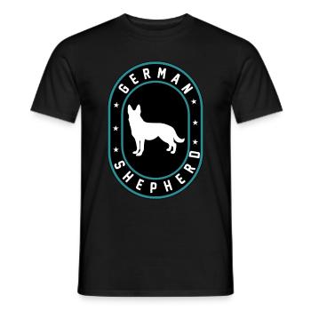 Deutscher Schäferhund - Männer T-Shirt - Schwarz - Vorne - AI Model Male 178 light (178cm)