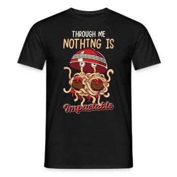 Flying Spaghetti Monster Pastafarian Pastafari - Men's T-Shirt - black - Front - AI Model Male 178 light (178cm)