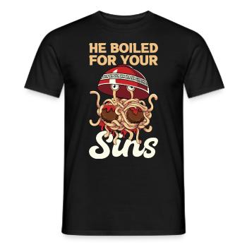 Monstre spaghetti volant FSM - T-shirt homme - noir - Devant - AI Model Male 178 light (178cm)