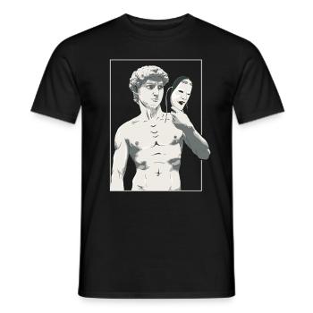 Angura Kei Dark Japanese Aesthetic David Statue - Men's T-Shirt - black - Front - AI Model Male 178 light (178cm)