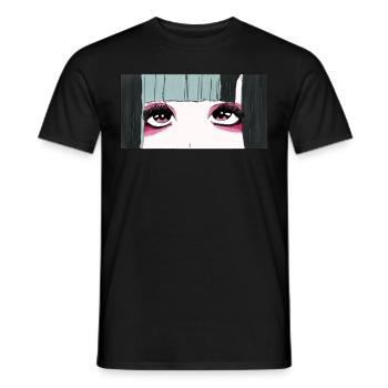 Angura Kei Dark Japanese Esthétique Anime Girl Eyes - T-shirt homme - noir - Devant - AI Model Male 178 light (178cm)