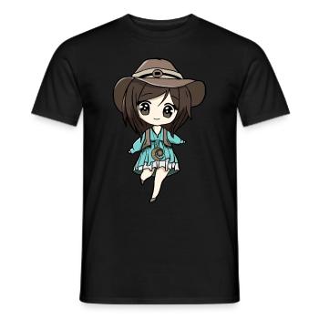 Bohemian Aesthetic Anime Girl Chibi Celestial - Männer T-Shirt - Schwarz - Vorne - AI Model Male 178 light (178cm)