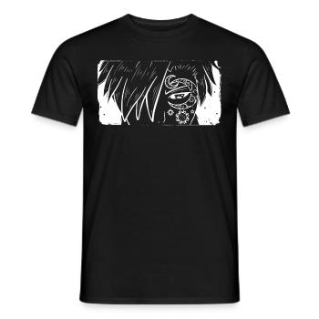 Bohemian Aesthetic Anime Boy Eyes Celestial - Men's T-Shirt - black - Front - AI Model Male 178 light (178cm)