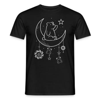 Bohemian Aesthetic Kawaii Bear Celestial - Männer T-Shirt - Schwarz - Vorne - AI Model Male 178 light (178cm)