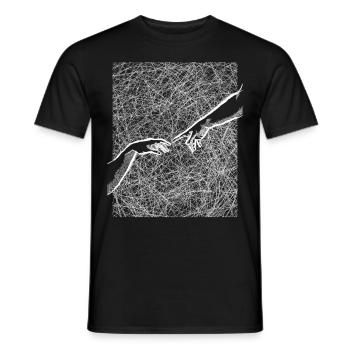 Art Academia Aesthetic Creation Of Adam Sketch Art - Men's T-Shirt - black - Front - AI Model Male 178 light (178cm)
