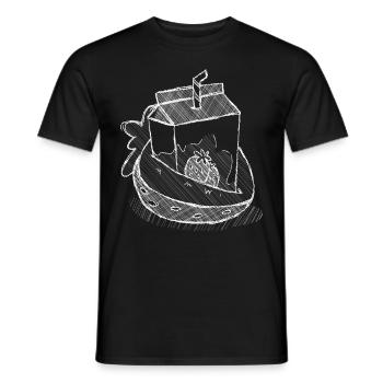 Art Academia Aesthetic Kawaii Strawberry Milk - Men's T-Shirt - black - Front - AI Model Male 178 light (178cm)