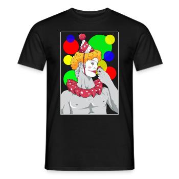 Clowncore Aesthetic David Statue Party Clown - Men's T-Shirt - black - Front - AI Model Male 178 light (178cm)