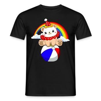 Clowncore Aesthetic Kawaii Bear Circus Clown - Men's T-Shirt - black - Front - AI Model Male 178 light (178cm)