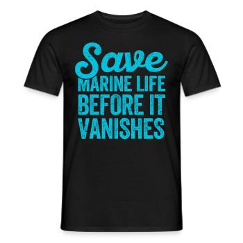 Funny Marine Biologist Marine Biology - Men's T-Shirt - black - Front - AI Model Male 178 light (178cm)