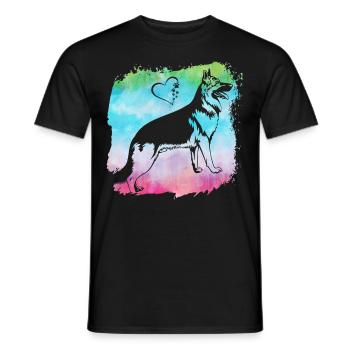 Deutscher Schäferhund - Männer T-Shirt - Schwarz - Vorne - AI Model Male 178 light (178cm)