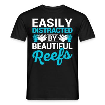 Funny Marine Biologist Coral Reef - Men's T-Shirt - black - Front - AI Model Male 178 light (178cm)