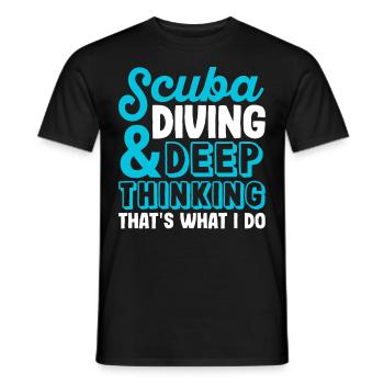 Funny diving marine biologist - Men's T-Shirt - black - Front - AI Model Male 178 light (178cm)