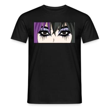 Finnish Goth Aesthetic Gothic Anime Girl Eyes - Männer T-Shirt - Schwarz - Vorne - AI Model Male 178 light (178cm)