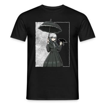 Finnish Goth Aesthetic Gothic Anime Girl Goth - Männer T-Shirt - Schwarz - Vorne - AI Model Male 178 light (178cm)