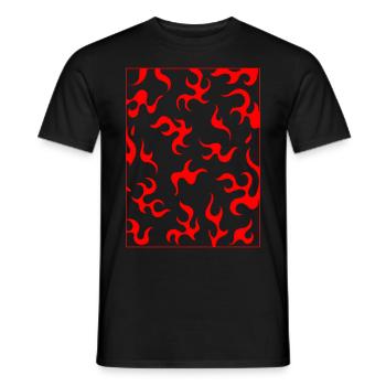 Finnish Goth Aesthetic Gothic Fire Flames Goth - Men's T-Shirt - black - Front - AI Model Male 178 light (178cm)