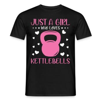 Juste une fille qui aime Kettlebells Fitness Gym - T-shirt homme - noir - Devant - AI Model Male 178 light (178cm)
