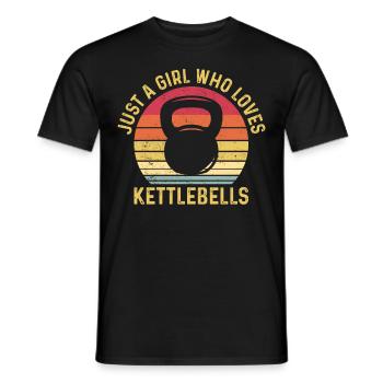 Juste une fille qui aime Kettlebells Fitness Gym - T-shirt homme - noir - Devant - AI Model Male 178 light (178cm)