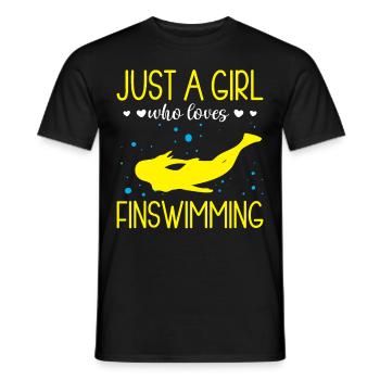 Juste une fille qui aime nager les nageoires - T-shirt homme - noir - Devant - AI Model Male 178 light (178cm)