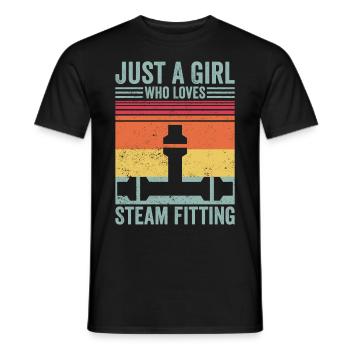 Juste une fille qui aime le monteur de vapeur à vapeur - T-shirt homme - noir - Devant - AI Model Male 178 light (178cm)