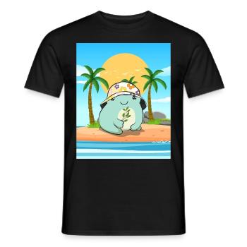 Coconut Girl Esthétique Kawaii Frog Summer Beach - T-shirt homme - noir - Devant - AI Model Male 178 light (178cm)