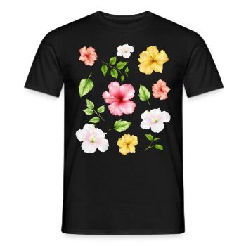 Coconut Girl Aesthetic Hibiscus Flowers - Männer T-Shirt - Schwarz - Vorne - AI Model Male 178 light (178cm)
