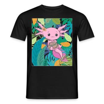 Coconut Girl Aesthetic Kawaii Axolotl - Männer T-Shirt - Schwarz - Vorne - AI Model Male 178 light (178cm)