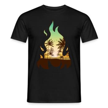 Coconut Girl Esthétique Tropical Summer Beach Flame - T-shirt homme - noir - Devant - AI Model Male 178 light (178cm)