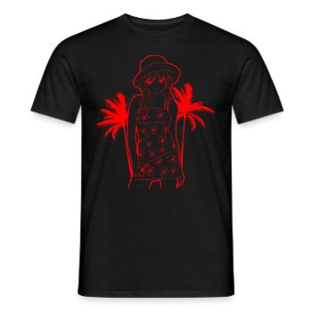 Coconut Girl Esthétique Summer Beach Anime Girl - T-shirt homme - noir - Devant - AI Model Male 178 light (178cm)