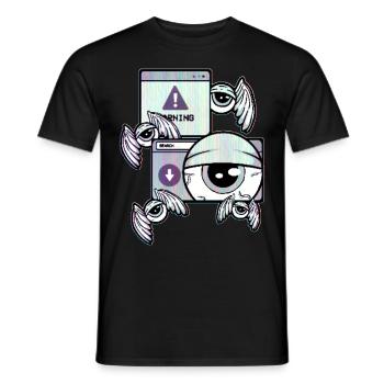 Cassette Futurisme Weirdcore Eyeball Rétro Futurisme - T-shirt homme - noir - Devant - AI Model Male 178 light (178cm)