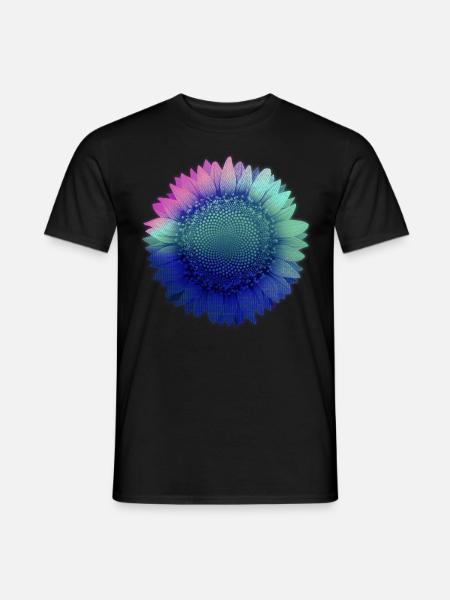 Cyber Aesthetic Sunflower Retro Futurism Vaporwave - Männer T-Shirt - Schwarz