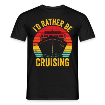 Funny Cruise Cruiser Cruise Ship Retro - Men's T-Shirt - black - Front - AI Model Male 178 light (178cm)