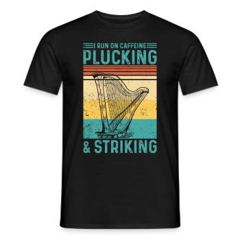 Harpist Harpist Retro - Men's T-Shirt - black - Front - AI Model Male 178 light (178cm)