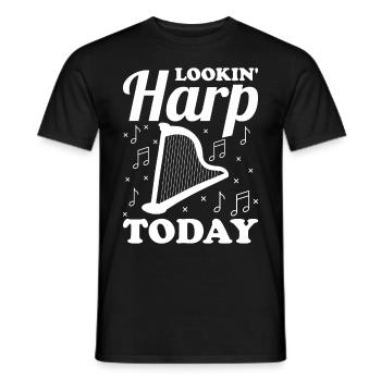 Harfenspieler Harfenist - Männer T-Shirt - Schwarz - Vorne - AI Model Male 178 light (178cm)