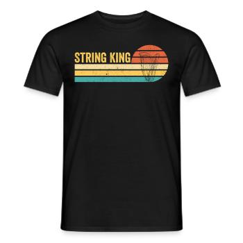 Harfenspieler Harfenist Retro - Männer T-Shirt - Schwarz - Vorne - AI Model Male 178 light (178cm)