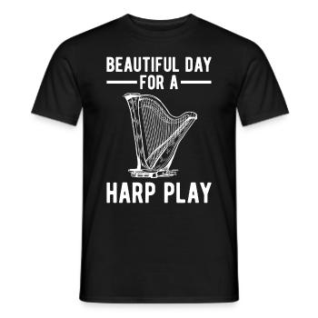 Harfenspieler Harfenist - Männer T-Shirt - Schwarz - Vorne - AI Model Male 178 light (178cm)