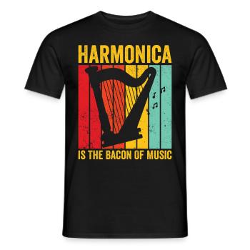 Harfenspieler Harfenist Retro - Männer T-Shirt - Schwarz - Vorne - AI Model Male 178 light (178cm)